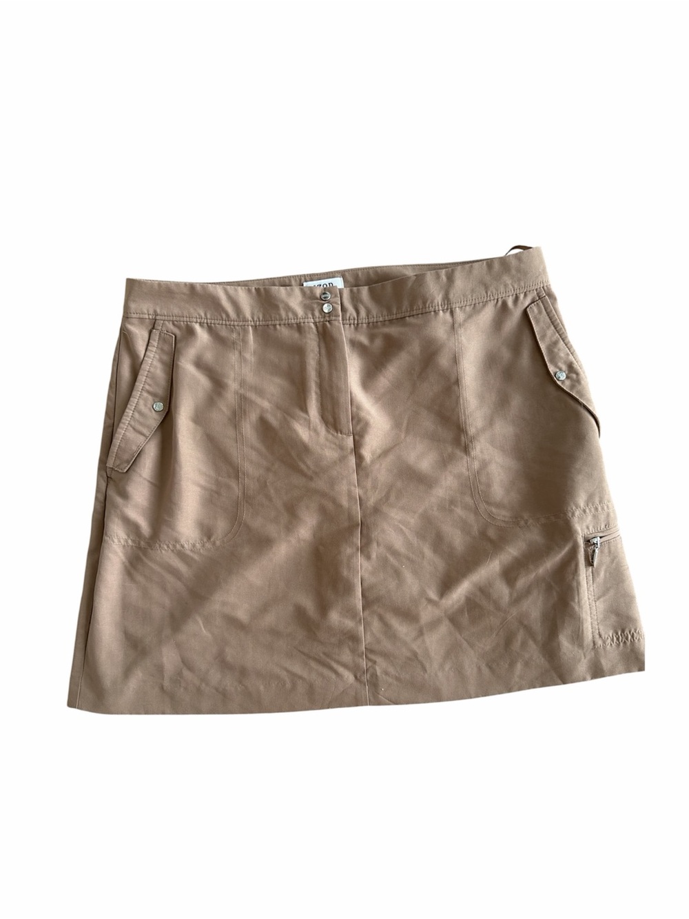 Izod Khaki Tan Mini Skirt with Pocket Detail